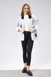 Kadın Nakışlı Örme Kumaş Gri Ceket-Ceket-Tf The Fancy For You-8540-3-Kadın Nakışlı Örme Kumaş Gri Ceket