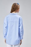 Kadın Oversize Uzun Kollu Pamuklu Lacivert Çizgili Gömlek -Gömlek -Tf The Fancy For You-9262-3-Kadın Oversize Uzun Kollu Pamuklu Lacivert Çizgili Gömlek 