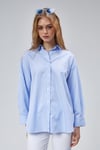 Kadın Oversize Uzun Kollu Pamuklu Lacivert Çizgili Gömlek -Gömlek -Tf The Fancy For You-9262-3-Kadın Oversize Uzun Kollu Pamuklu Lacivert Çizgili Gömlek 