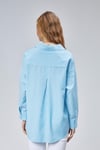 Kadın Oversize Uzun Kollu Pamuklu Mavi Çizgili Gömlek -Gömlek -Tf The Fancy For You-9262-2-Kadın Oversize Uzun Kollu Pamuklu Mavi Çizgili Gömlek 