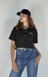 Kadın Polo Yaka Baskı Detaylı Kısa Kollu Crop Siyah Tişört -T-shirt-Tf The Fancy For You-polayaka2-Kadın Polo Yaka Baskı Detaylı Kısa Kollu Crop Sarı Tişört 