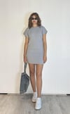 Kadın Sırt Dekolteli Kısa Kollu Mini Gri Elbise-Elbise-Tf The Fancy For You-6349-5-Kadın Sırt Dekolteli Kısa Kollu Mini Gri Elbise