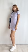 Kadın Sırt Dekolteli Kısa Kollu Mini Lila Elbise-Elbise-Tf The Fancy For You-6349-1-Kadın Sırt Dekolteli Kısa Kollu Mini Lila Elbise