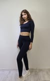 Kadın Uzun Kollu Crop Yüksek Bel Slim Fit Tayt Lacivert İkili Takım-Alt Üst Takım -Tf The Fancy For You-sportakım-5-Kadın Uzun Kollu Crop Yüksek Bel Slim Fit Tayt Lacivert İkili Takım