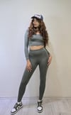 Kadın Uzun Kollu Crop Yüksek Bel Slim Fit Tayt Haki İkili Takım-Alt Üst Takım -Tf The Fancy For You-sportakım-1-Kadın Uzun Kollu Crop Yüksek Bel Slim Fit Tayt Haki İkili Takım