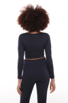 Kadın Uzun Kollu Dar Kalıp Yuvarlak Yaka Kadın Lacivert Crop Top Tişört -T-shirt-Tf The Fancy For You-9125-3-Kadın Uzun Kollu Dar Kalıp Yuvarlak Yaka Kadın Lacivert Crop Top Tişört 