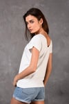 Kadın V Yaka Kısa Kol Düz Basic Beyaz Tişört -T-shirt-Tf The Fancy For You-8462-4-Kadın V Yaka Kısa Kol Düz Basic Beyaz Tişört 