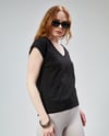 Kadın V Yaka Kısa Kol Düz Basic Siyah Tişört-T-shirt-Tf The Fancy For You-6219-3-Kadın V Yaka Kısa Kol Düz Basic Siyah Tişört