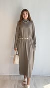Kadın Yarım Balıkçı Yaka Uzun Kol Oversize Midi Boy Vizon Elbise -Elbise-Tf The Fancy For You-8295-4-Kadın Yarım Balıkçı Yaka Uzun Kol Oversize Midi Boy Vizon Elbise 