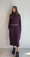 Kadın Yarım Balıkçı Yaka Uzun Kol Oversize Midi Boy Mürdüm Elbise -Elbise-Tf The Fancy For You-8295-3-Kadın Yarım Balıkçı Yaka Uzun Kol Oversize Midi Boy Mürdüm Elbise 