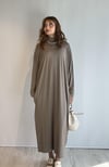 Kadın Yarım Balıkçı Yaka Uzun Kol Oversize Midi Boy Vizon Elbise -Elbise-Tf The Fancy For You-8295-4-Kadın Yarım Balıkçı Yaka Uzun Kol Oversize Midi Boy Vizon Elbise 
