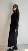 Kadın Yarım Balıkçı Yaka Uzun Kol Oversize Midi Boy Siyah Elbise -Elbise-Tf The Fancy For You-8295-1-Kadın Yarım Balıkçı Yaka Uzun Kol Oversize Midi Boy Siyah Elbise 