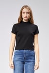 Kadın Yarım Balıkçı Yaka Viscon Kumaş Kısa Kollu Siyah Crop Bluz -T-shirt-Tf The Fancy For You-1070-2-Kadın Yarım Balıkçı Yaka Viscon Kumaş Kısa Kollu Siyah Crop Bluz 