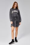 Kadın Yıkamalı Bisiklet Yaka Düğme Detaylı Uzun Kollu Siyah Sweatshirt Elbise -Elbise-Tf The Fancy For You-9907-2-Kadın Yıkamalı Bisiklet Yaka Düğme Detaylı Uzun Kollu Siyah Sweatshirt Elbise 