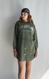Kadın Yıkamalı Bisiklet Yaka Düğme Detaylı Uzun Kollu Haki Sweatshirt Elbise -Elbise-Tf The Fancy For You-9907-1-Kadın Yıkamalı Bisiklet Yaka Düğme Detaylı Uzun Kollu Haki Sweatshirt Elbise 