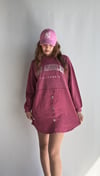Kadın Yıkamalı Bisiklet Yaka Düğme Detaylı Uzun Kollu Bordo Sweatshirt Elbise -Elbise-Tf The Fancy For You-9907-3-Kadın Yıkamalı Bisiklet Yaka Düğme Detaylı Uzun Kollu Bordo Sweatshirt Elbise 