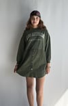 Kadın Yıkamalı Bisiklet Yaka Düğme Detaylı Uzun Kollu Haki Sweatshirt Elbise -Elbise-Tf The Fancy For You-9907-1-Kadın Yıkamalı Bisiklet Yaka Düğme Detaylı Uzun Kollu Haki Sweatshirt Elbise 