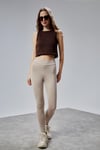 Kadın Yüksek Bel Kalın Kemer Slim Fit Bej Tayt-Tayt-Tf The Fancy For You-9124-4-Kadın Yüksek Bel Kalın Kemer Slim Fit Bej Tayt
