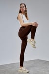 Kadın Yüksek Bel Kalın Kemer Slim Fit Kahverengi Tayt-Tayt-Tf The Fancy For You-9124-1-Kadın Yüksek Bel Kalın Kemer Slim Fit Kahverengi Tayt