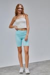 Kadın Yüksek Bel Toparlayıcı Slim Fit Kısa Mavi Şort Tayt-Tayt-Tf The Fancy For You-8590alt-1-Kadın Yüksek Bel Toparlayıcı Slim Fit Kısa Mavi Şort Tayt