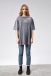 Kadın Yuvarlak Yaka Baskı Detaylı Kısa Kollu Oversize Tişört -T-SHİRT-Tf The Fancy For You-9681-Kadın Los Angeles Baskılı Bisiklet Yaka Kısa Kol Tişört 