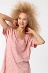 T-Shirt Basic V Yaka Lazer Detaylı