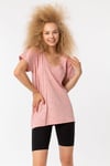 T-Shirt Basic V Yaka Lazer Detaylı
