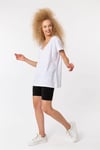 T-Shirt Basic V Yaka Lazer Detaylı