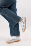 Dijital Baskı Kadın Haki-Çiçek Sneaker Ayakkabı