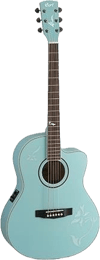 Cort JADE2F-PBM Elektro Akustik Gitar Çantalı Soluk Mavi Metalik