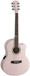 Cort JADE2F-PPM Elektro Akustik Gita Çantalı Soluk Pembe Metalik