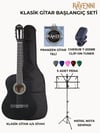 Ravenni RCG120BKC Klasik Gitar (Siyah 4/4) Başlangıç Seti (Klasik Gitar + Yedek Tel + Nota Sehpası + Tuner + Pena + Kılıf)