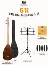 RHN Kısa Sap Öğrenci Bağlama (OBGL16) Bundle Seti (Bağlama + Nota Sehpası + Kılıf + Tezene + Yedek Tel)