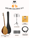 RHN N1 Serisi Kısa Sap Parlak Bağlama Başlangıç Seti (Bağlama + Nota Sehpası + Kılıf + Tezene + Yedek Tel + Kablo)