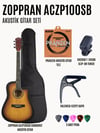 Zoppran ACZP100SB Akustik Gitar Başlangıç Seti (Akustik Gitar + Yedek Tel + Kapo + Tuner + Pena + Kılıf) 