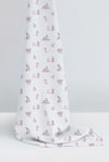 Deux Lapins Bébé Lapin Rose Müslin Bebek Örtüsü
