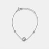 Zircon Taşlı Harf Bileklik - 925 Ayar Gümüş
