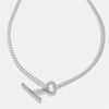 Zircon Taşlı Kalp Zincir Kolye - 925 Ayar Gümüş