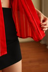 1970s Hand Tailored Kırmızı Vintage Bluz 