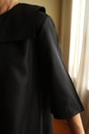 1980s Cırtlı Basic Siyah Tunik Elbise