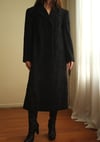 1980s Premium Özel Dikim %100 Orjinal Astragan Kürk Siyah Vintage Maxi Kaban