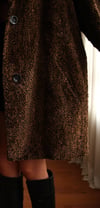 90s Oversize Leopar Desenli Kısa Tüylü Vintage Peluş Blazer