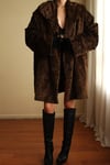 90s Oversize Leopar Desenli Kısa Tüylü Vintage Peluş Blazer