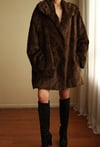 90s Oversize Leopar Desenli Kısa Tüylü Vintage Peluş Blazer