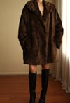 90s Oversize Leopar Desenli Kısa Tüylü Vintage Peluş Blazer