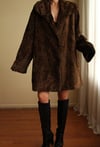90s Oversize Leopar Desenli Kısa Tüylü Vintage Peluş Blazer