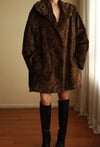 90s Oversize Leopar Desenli Kısa Tüylü Vintage Peluş Blazer