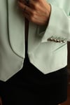 Crop Soft Yeşil Blazer
