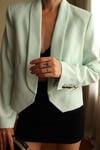 Crop Soft Yeşil Blazer