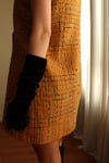 Inspired By Vintage 1960s Jumper Tweed Dokuma Kruvaze Düğmeli Elbise